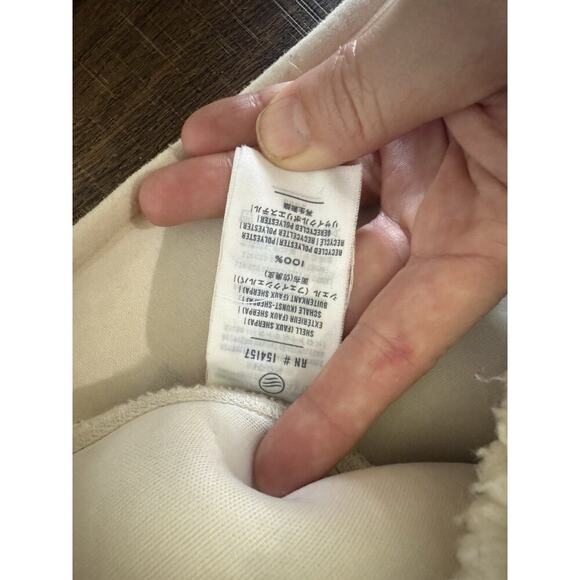 United by Blue Recycled Sherpa Half Zip Pullover Egret Cream Beige Tan Size S - Picture 7 of 7